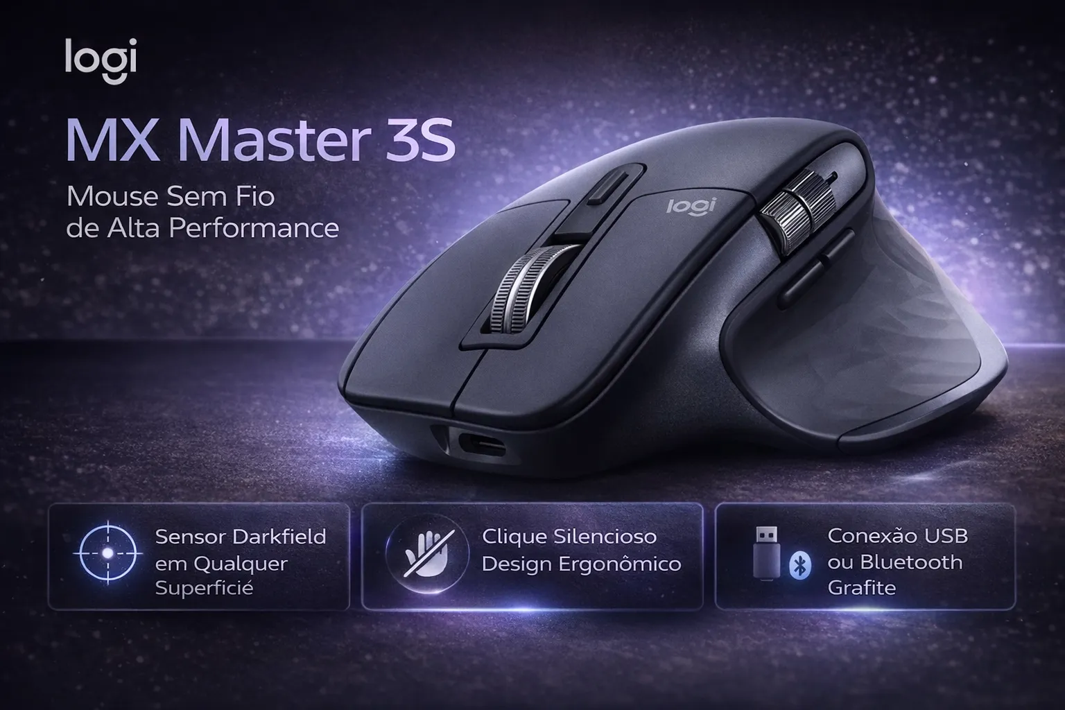 Logitech MX Master 3S — O mouse que redefine a mesa de trabalho