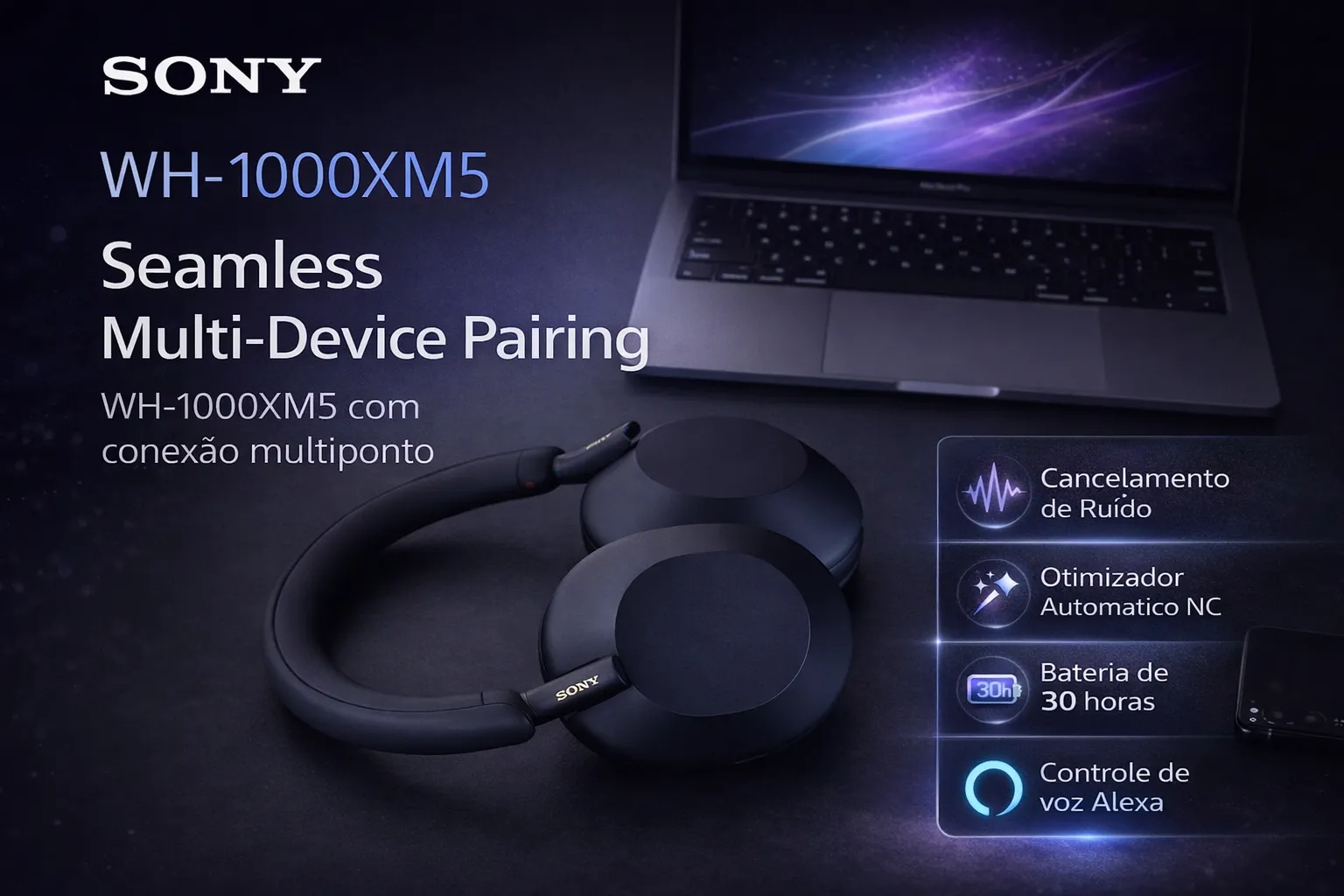 Sony WH-1000XM5 — O silêncio como ferramenta de trabalho