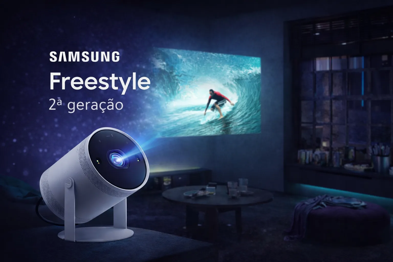 Samsung The Freestyle 2ª geração — Cinema em qualquer superfície